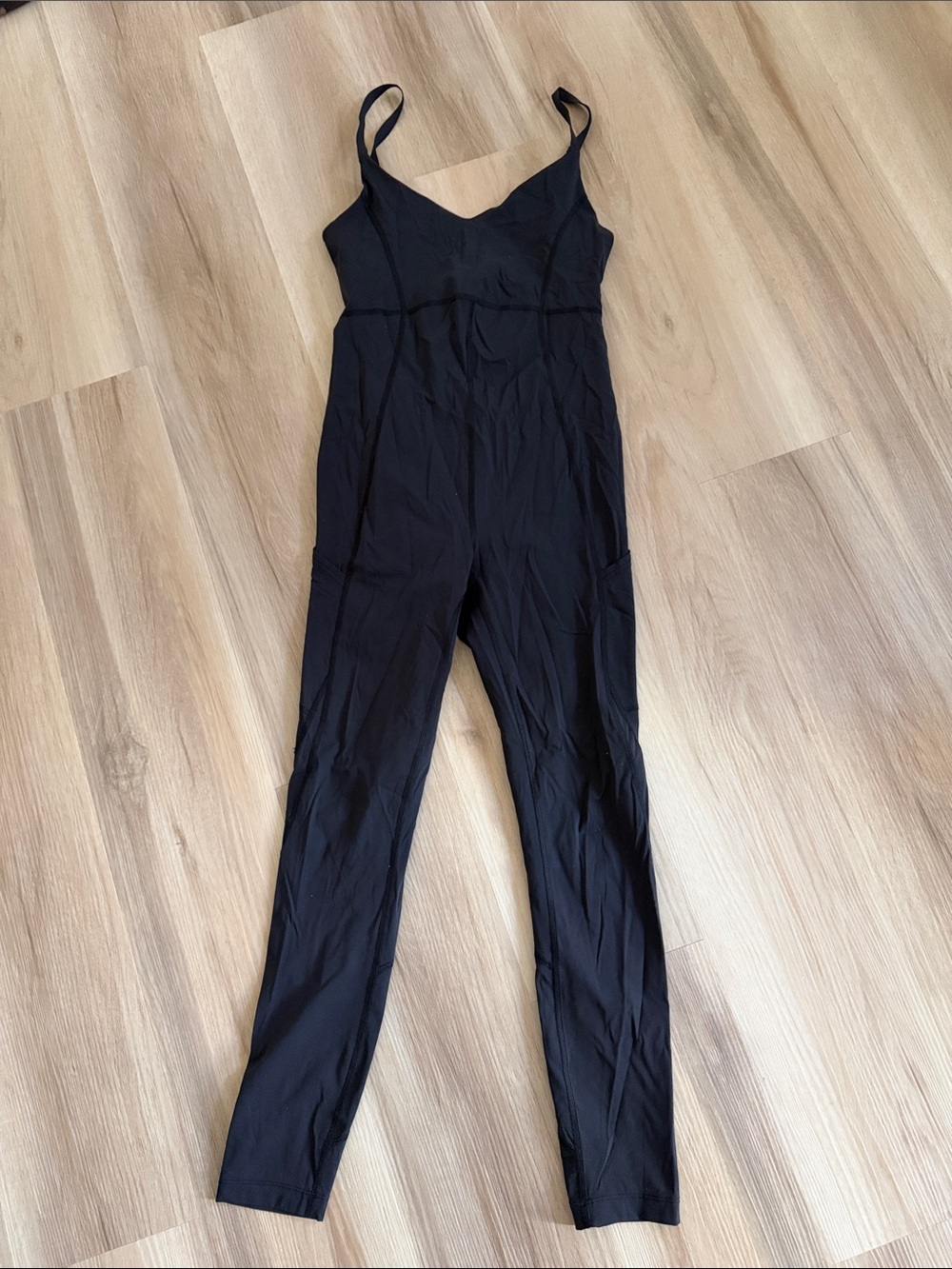 Black Women's Slim Jumpsuit with Spaghetti Straps